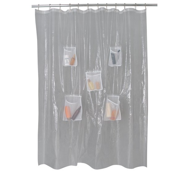 Bath Bliss 70" x 72" Heavyweight PEVA Shower Curtain Liner with 5 Mesh