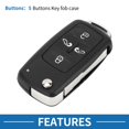 thumbnail image 3 of Unique Bargains 5 Buttons Keyless Entry Remote Fob Key Shell Case for VW Transporter T5 T6, 3 of 7