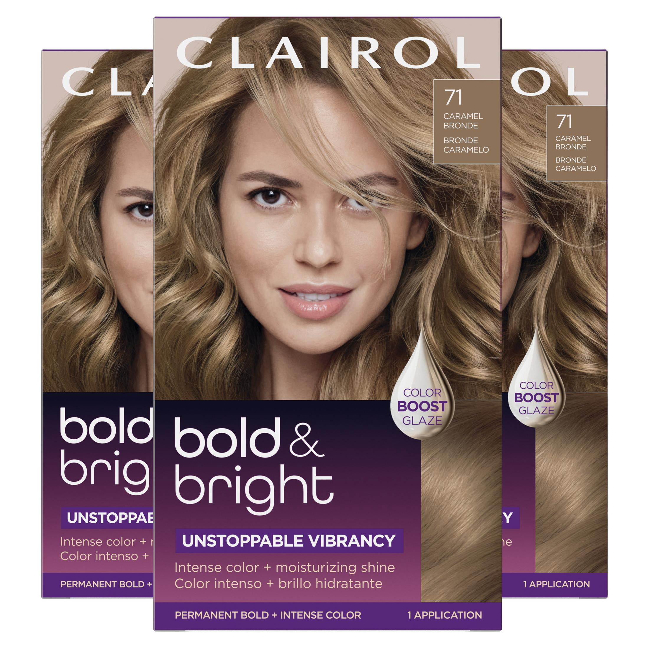 Clairol Bold & Bright Permanent Hair Color Creme, 71 Caramel Bronde, Hair Dye, 1 Application