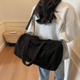 thumbnail image 2 of Solid Color Exercise Bag Roomy Interior Practical Corduroy Fabric Multiway Carry Shoulder Crossbody Bag for Sports Yellow, 2 of 4