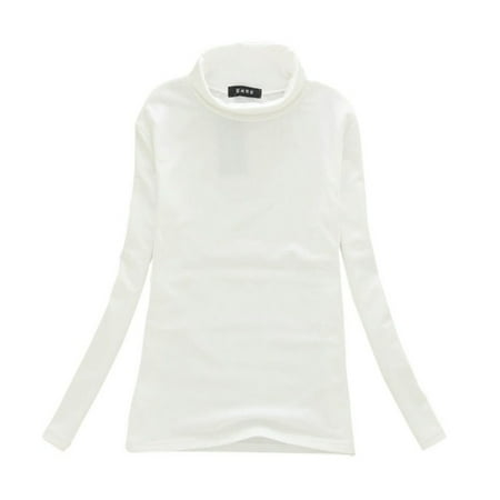 Fall Winter Fashion Long Sleeve Turtleneck Tops Cotton Slim Fit T-Shirt Casual Women Sexy Stretchy Shirt Ladies Basic Tee