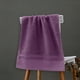 thumbnail image 5 of Toalla de baño grande de algodón, 34 x 74 cm, color liso, para adultos, de secado rápido y muy absorbente, ideal para spa, piscina y gimnasio. Aestivo | Morado | AESTIVO, 5 of 8