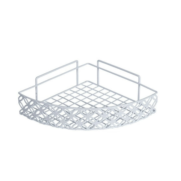 Corner Shower Caddy Basket for Bathroom Shampoo Storage with Adhesive Mount 34 cm x 24.5 cm x 5.8 cm Iron Shelf Organizer