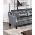 thumbnail image 5 of Contemporary 2pc Sofa Set Gel Leatherette Sofa Loveseat Gray Tufted Couch Pillows Living Room Furniture, 5 of 8