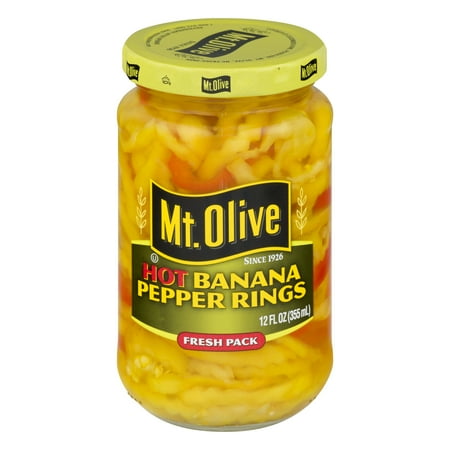 Rtu Hot Pepper - Mt. Olive Hot Banana Fresh Pack Pepper Rings, 12 Oz