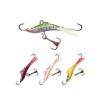 BASSDASH Ice Fishing Lures with Glide Tail Wings Winter Ice Jigging Fishing Jigs for Bass Perch Walleye Pike