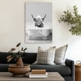 thumbnail image 4 of WFSposter Animals Canvas Wall Art Highland Cow Take Bath in Tub Posters Prints Artwork Funny Bathroom Wall Decor Modern Black Framed Pictures for Toilet Bathroom Decoration Gifts - 12x16", 4 of 7