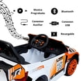 thumbnail image 3 of Montable Electrico para Niños Carro Rally con Control Remoto Sonido, Bluetooth, Luz Led, 12v-Naranja, 3 of 7