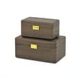 thumbnail image 2 of Sable Set of 2 Boxes with Gold Handles - Dark Brown, 2 of 8