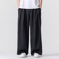 thumbnail image 4 of Lmueinov Mens Cotton Linen Pants Casual Business Pants with Pockets Lightweight Wide Leg Dress Trousers for Men 2026 Vacation Summer Fall Outfits, 4 of 5