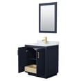 thumbnail image 3 of Wyndham Collection Miranda 30" Marble & Wood Single Bathroom Vanity in Blue/Gold, 3 of 6