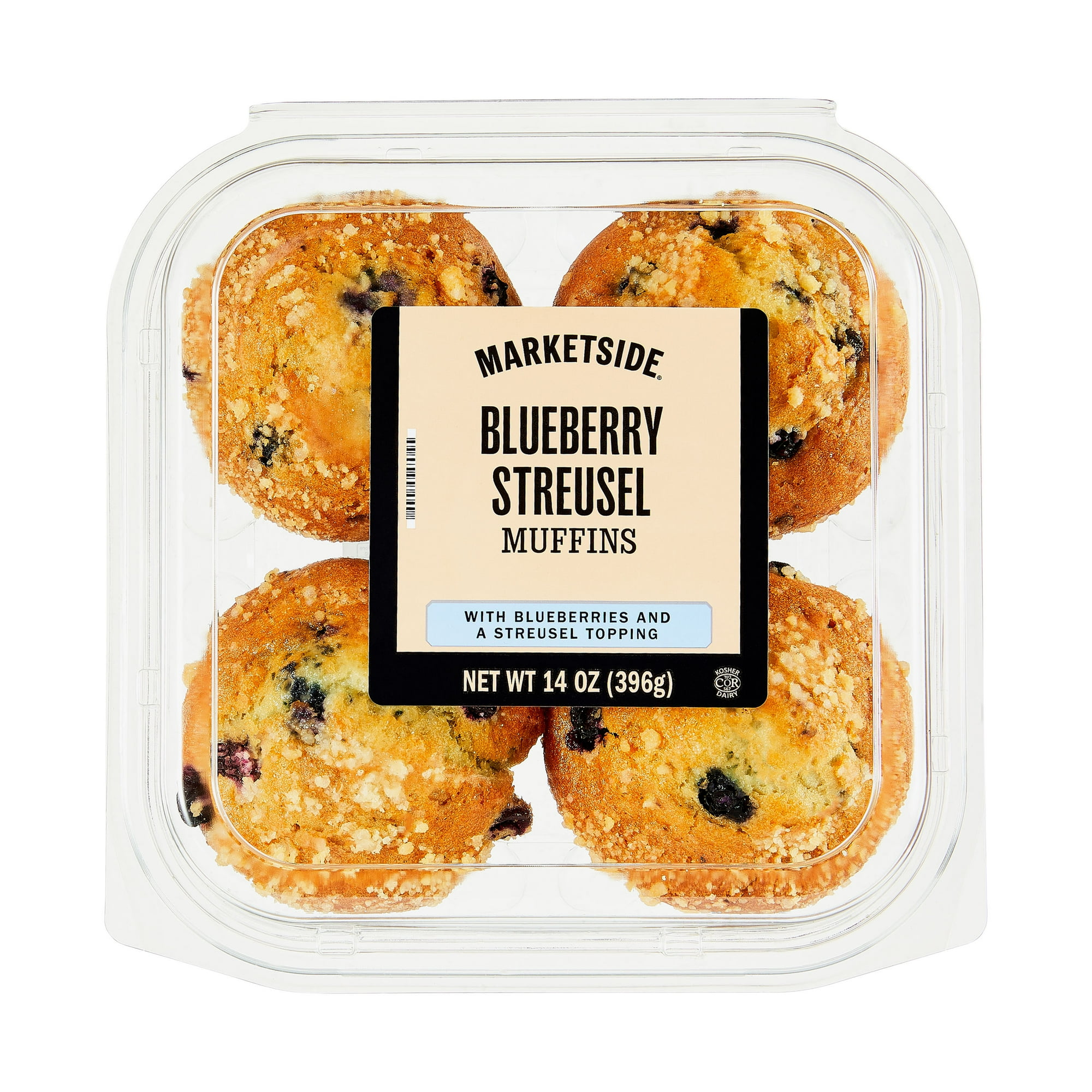 Marketside Baked Blueberry Streusel Muffins, 14 oz, 4 Pack