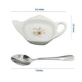 thumbnail image 3 of Ceramic Tea Bag Holder Teapot shaped Teabag Coaster Tray 4.5 inches Spoon Rest with Spoon, 3 of 5