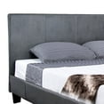 thumbnail image 4 of Benjara Faux Leather Upholstered Twin Bed with Vertical Stitched Details, Gray, 4 of 5