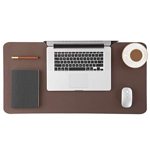 Bedsure Genuine Leather Desk Pad, Office Desk Mat Blotter on top of desks, Large Computer Desk 
