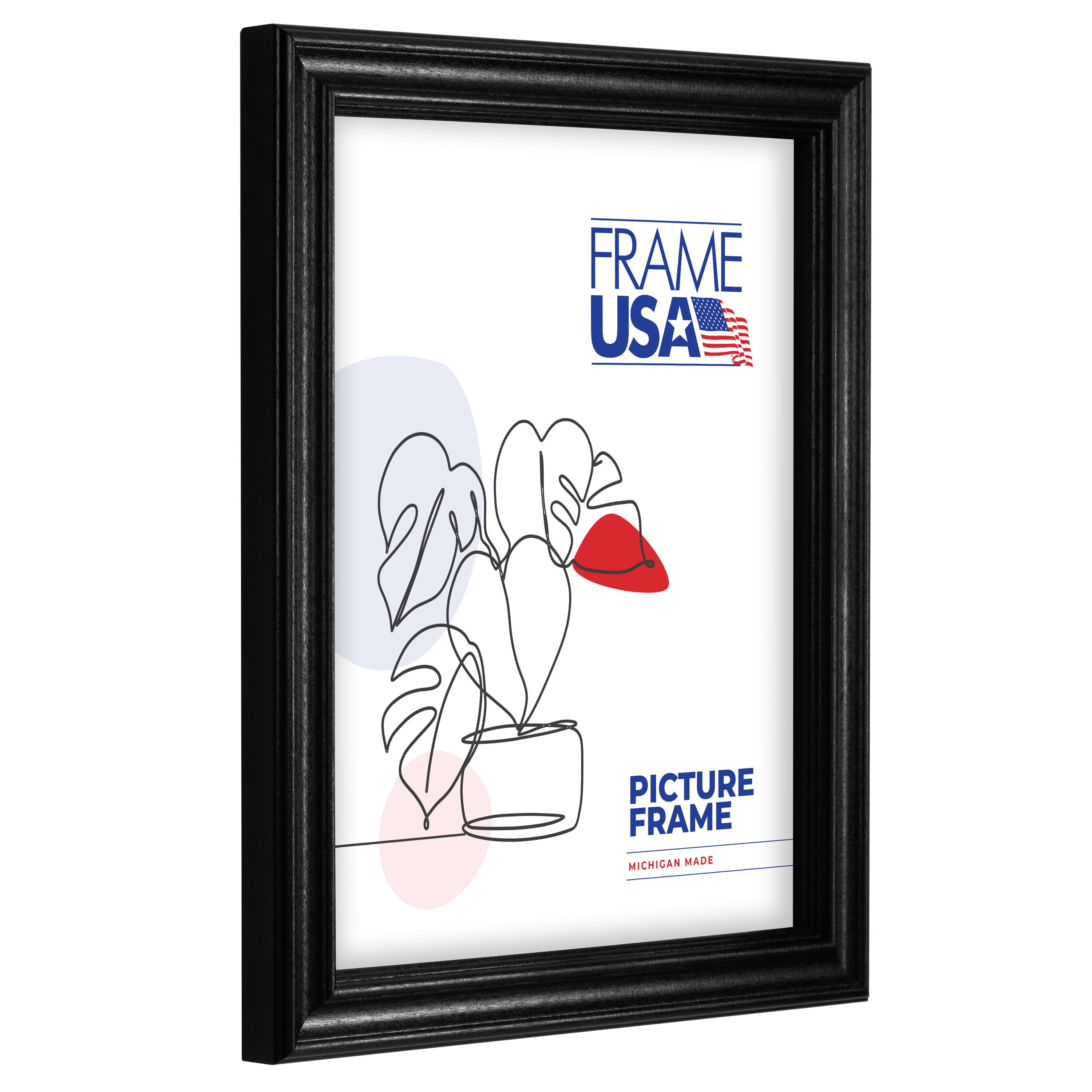 18x24 Picture Frame, Black Classic Style 60823–002, 1 Inch Wood with Plexiglass, Wall Display