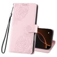 thumbnail image 2 of for iPhone 16 Pro Wallet Case with Credit Card Holder, Flower Pattern Flip PU Leather Stand Shockproof Protective Phone Cover for iPhone 16 Pro Magnetic Clasp Purse Case, Rosegold, 2 of 10