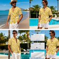 thumbnail image 4 of Xixirimido Yellow Zebra Stripe Matching Couple Outfits His and Hers Set Men's Button Down Shirt & Women's Sleeveless Midi Dress Summer Casual Beach Vacation Clothes, 5XL, 4 of 7