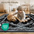 thumbnail image 4 of ODIKA 6'x9' Washable Area Rug Skull Gothic Skeleton Medallion With Victorian Filigree Accents for Dining Room, Under Table, Office Décor, Non-Slip Chair-Friendly, 4 of 7