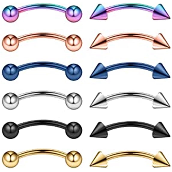 Briana Williams 14G Surgical Steel Eyebrow Ear Navel Belly Lip Ring for Women