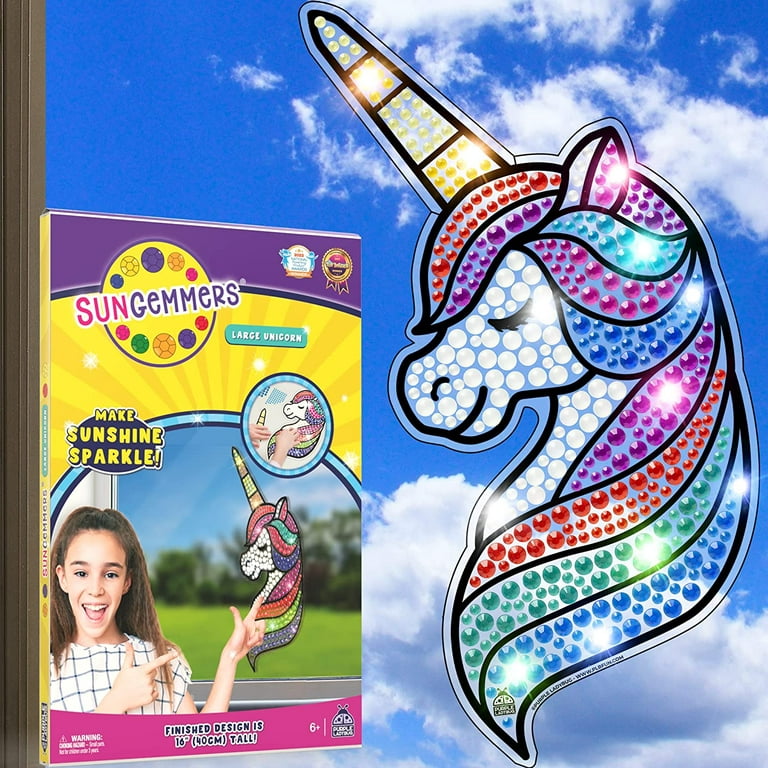 Large Unicorn Window Art GEM Suncatchers Gifts for Girls Age 6-8, Christmas  Gift 