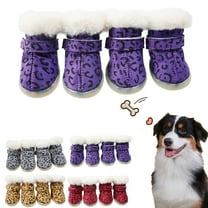 Walbest 4Pcs/Set Winter Small Pet Plush Warm Puppy Dog Cotton Waterproof Shoes Anti-Slip Sole Snow Boots
