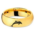 thumbnail image 2 of Tungsten Dolphin Sea Animal Island Band Ring 7mm Men Women Comfort Fit 18k Yellow Gold Dome Polished, 2 of 4