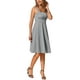 thumbnail image 4 of Vestido sin mangas de cuadros Gingham para mujer Inspire Chic, vestido midi fluido con fruncidos y corte A, negro, talla L, 4 of 6