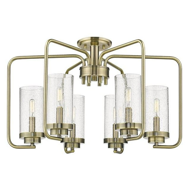 Golden Lighting 2380-6SF AB-SD Holden 6-Light Semi-Flush Ceiling, Aged Brass