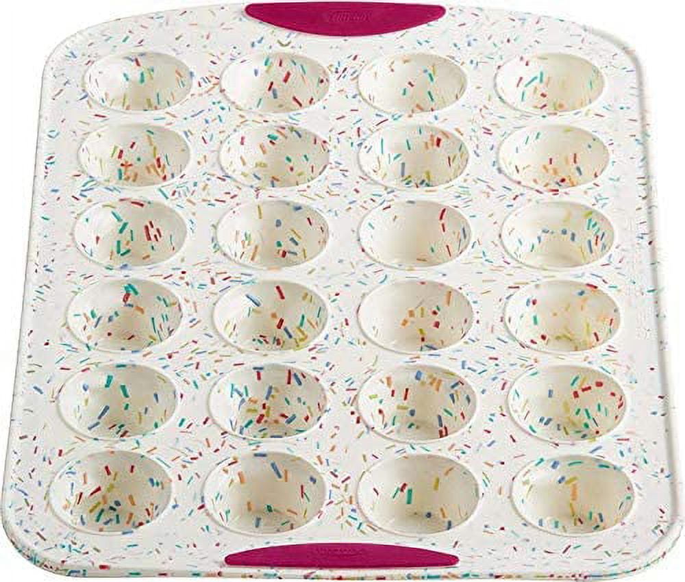 White Confetti 6-Count Silicone Jumbo Muffin Pan, Trudeau