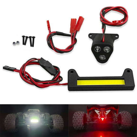 RCLIONS RC Car LED Lights Front and Rear Spotlight Lamp Bar Headlights Spotlight 5V for 1/8 KRATON 6S V4 V5 BLX RC Buggy