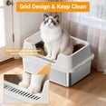 thumbnail image 6 of Studyset Stainless Steel Cat Litter Box, High Sided, Non-Stick, Odor Resistant Metal Litter Pan for Multiple Cats, Anti-Urine Leakage, Easy to Clean, Non-Slip Base, 6 of 7