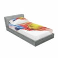 thumbnail image 3 of Parrot Bedding Set with Sheet & Covers, Flying Parrot Colorful Storm Cloud on the Back Feathers Fantasy Illustration Print, Printed Bedroom Decor 2 Shams, 4 Sizes, Multicolor, by Ambesonne, 3 of 3