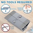 thumbnail image 2 of SURJDE Vertical Laptop Stand w/Lock Rings (Aluminum Gray), Adjustable Dual Holder for Desktop, Anti-Slip Dock Compatible w/All 7-17.3 inch Devices, 2 of 7