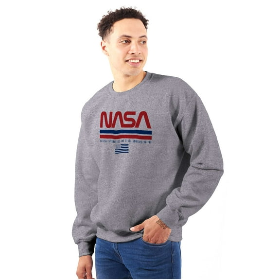 NASA Retro Worm Logo American Flag Sweatshirt for Men or Women Brisco Brands S