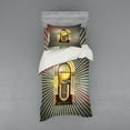 thumbnail image 1 of Ambesonne Vintage Bedding Set 3 Pcs, Antique Radio Music Box, Twin XL, Petrol Blue Beige, 1 of 3