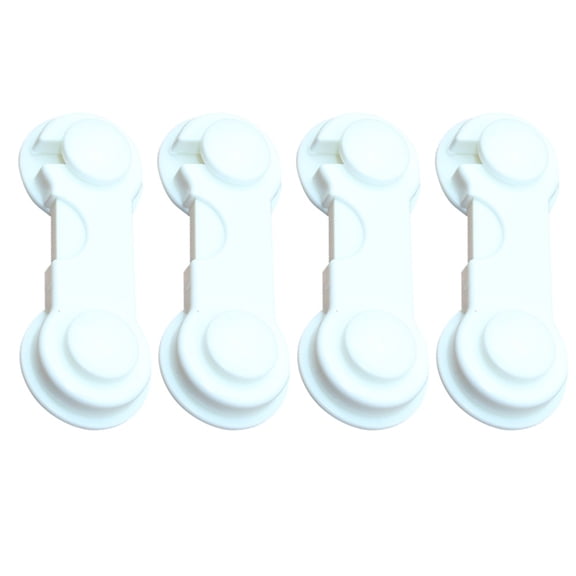 PPKVUFD Cabinet Door Locks for Proofing and Safety, 4 Pack Cabinet Locks with Adhesive for Drawer Cupboards Fridge Closet and Pantry, Proof Latch for Protecting (White-4PCS)