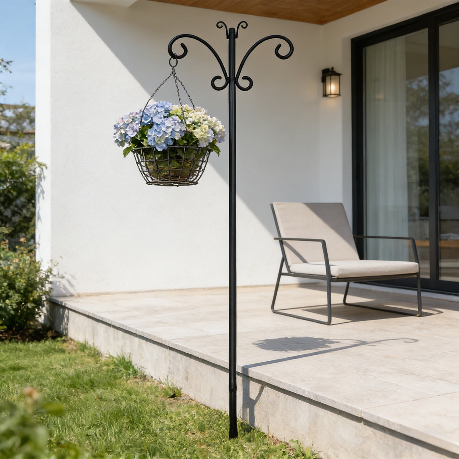 Kieccall Garden Shepherd Hook Adjustable Outdoor Plant Support Stake Multi Functional Bracket for Yard Patio Hummingbird Feeder Flower Pot Holding Decor Gift