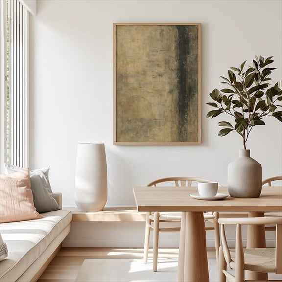 Wabi Sabi Neutral Wall Art: Japandi Abstract Poster, Unframed Poster Size 8x12