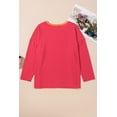 thumbnail image 3 of Relaxed Fit Plus Size Long Sleeve Top with Stripe Pattern - Orange - [ZhiHiMeRi] | (US 18W-20W)2X, 3 of 9