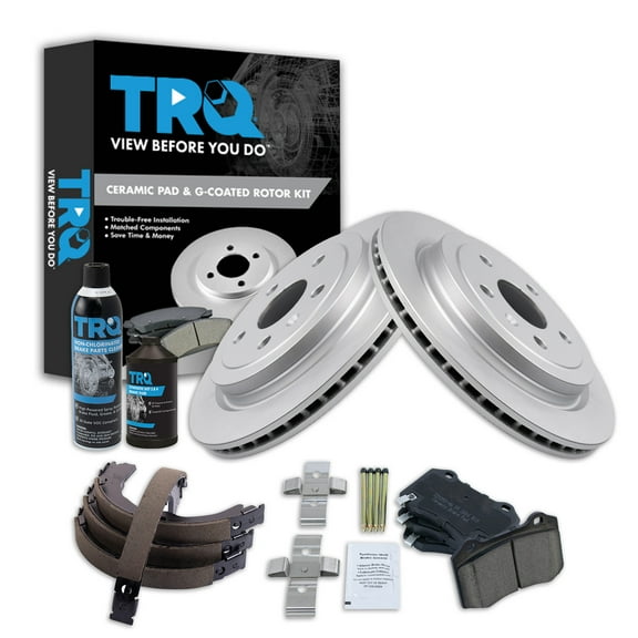 TRQ Rear Brake Pad & Rotor Kit BKA38471 Fits Select 2009-2014 Cadillac CTS
