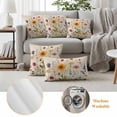thumbnail image 6 of Outdoor Pillow Covers Farm Watercolor Flower Plants Waterproof Pillow Cases 18x18 Set of 2, Summer Wildflower Vintage Letters Throw Pillow Cover Pillowcase for Patio Balcony Couch Garden, 6 of 9