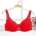 thumbnail image 3 of Sujetador de encaje con escote en V profundo para mujer, sostén push-up moldeador con relleno, ropa interior, lencería bordada, sujetador de talla grande, 3 of 3