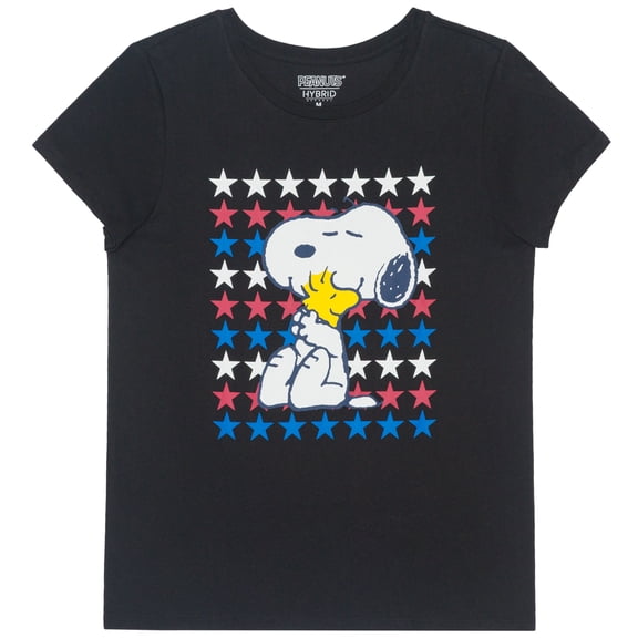 Peanuts - Snoopy & Woodstock Hugging Stars - Women's Short Sleeve Graphic T-Shirt