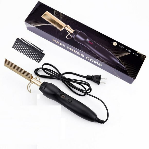 Peine caliente de cobre alisador para pelucas, peine calefactor de pelo Afro, cepillo alisador, peine eléctrico de presión, rizador de pelo Tan Jianjun unisex