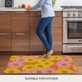 thumbnail image 5 of Pink Orange Yellow Daisy Doormat Outdoor Entrance 16"x24", Spring Floral Botanical Absorb Moisture Dirt Door Mats, Non-Slip Rubber Backing Floor Mats Indoor, Low-Profile Front Door Rugs, 5 of 9