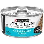 Purina Pro Plan Gravy Wet Cat Food, Grilled Seafood Entree - (24) 3 oz. Cans