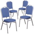 thumbnail image 1 of 4 Pk. HERCULES Series Crown Back Stacking Banquet Chair in Blue Fabric - Silver Frame, 1 of 9