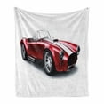 thumbnail image 1 of Cars Soft Flannel Fleece Throw Blanket, Old-Fashioned Vintage Coupe Car Automobile Illustration with Digital Smooth Color Effects, Cozy Plush for Indoor and Outdoor Use, 60" x 80", Red, by Ambesonne, 1 of 6