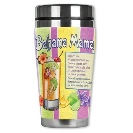 

Mugzie brand 20-Ounce MAX Stainless Steel Travel Mug with Insulated Wetsuit Cover - Striped Bahama Mama